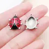 20 Piezas de Colgantes de Goteo de Aceite Simples/Dobles de Dos Colores de Insectos Mariquita de Aleación Colgantes para DIY Collar Pulsera Joyería Accesorios