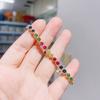 Pulseira Colorida com Incrustações de Rubi, Estilo Simples, Cobre Banhado a Ouro, Vendas Diretas de Fábrica de Fornecedor Europeu e Americano, Pulseira de Joalheria