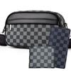 Bolso de Hombre Nuevo Bolso de Hombro a Cuadros Tablero de Ajedrez Trendy para Hombre de Negocios Bolso Cruzado para Hombre Casual Vertical Viaje Bolso Cuadrado Pequeño