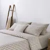 Serie de Fundas de Edredón de una Pieza Tamaño Matrimonial, Algodón 100% Puro, Estilo Japonés, Color Sólido Tejido, Algodón Lavado, Agradable para la Piel y Suave