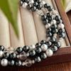 Outono e inverno Estilo Maillard alta qualidade Shijia noite escura pérola negra cristal branco natural colar corrente clavícula