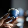 Taza de té con poesía manuscrita azul espolvoreada, taza maestra retro china, taza personal, taza individual, juego de té de kung fu de cerámica, taza de té pequeña