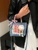 Bolso Cruzado de Tela Floral Multicolor con Lazo de Diseño de Nicho Coreano Bolso de Cubo Dulce y Elegante para Llevar en la Mano Moderno