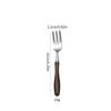 Juego de Cubiertos de Acero Inoxidable 304 con Mango de Madera para Alitas de Pollo, Cuchillo, Tenedor y Cuchara de Mesa Creativos para el Hogar, Set de Dos Colores para Filete Western