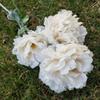Nueva flor de peonía de 3 cabezas, flor artificial hecha a mano, flor falsa, decoración del hogar, boda, paisaje, camino, flor de seda, venta al por mayor