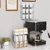 Organizador de bolsitas de té acrílico personalizado de tres capas para comercio electrónico transfronterizo, estante para tetera montado en la pared adecuado para encimeras o gabinetes
