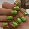 Uñas Vestibles de Color Sólido Verde Menta Transfronterizas Europeas y Americanas, Estilo Fresco, Forma Cuadrada Mediana, Piezas de Uñas Vestibles Desmontables