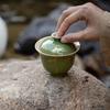 Moji Bambu Verde Cobertura Antiga Tigela Bronzing Guindaste Cerâmica Tea Bowl Kung Fu Tea Set Tea Bowl Casa