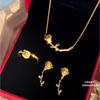 Vietnam arena oro rosa aretes anillo collar traje moda temperamento de mujer fabricantes de joyería venta al por mayor en vivo