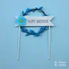 Cartão de Bolo de Aniversário Criativo com Luz Decoração Mori Guirlanda de Rattan Cor de Bandeira Romântica Estrela de Cinco Pontas Plug-in