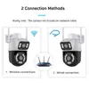 Câmera de segurança sem fio wifi de lente dupla icsee Visão Noturna Colorida Full HD Monitor externo remoto por celular