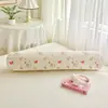 Almofada longa estilo fofo para cama de quarto, tatame, almofada de cabeceira, travesseiro para pernas ao dormir, almofada doce, removível e lavável