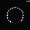Pulseira de Aço Inoxidável com Cristais Brancos Cintilantes em Formato Oblongo, Minimalista, de Alta Qualidade, Requintada, com Zircônias, Direto do Fabricante