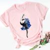 Camisetas Vogue Ballet Feminina moda Ator de balé estampa de desenho animado top de manga curta camiseta