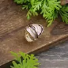 Anillo elástico de línea geométrica hueca esmaltada de venta caliente transfronterizo para mujer, anillo de línea irregular moderno y versátil