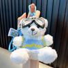Peluche moda gafas geniales llavero de oso colgante de bolsa llavero de pareja muñeca de máquina de muñecas regalo pequeño al por mayor