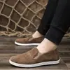 Zapatos de tela al por mayor transfronterizos, zapatos casuales para hombre sin cordones con suela multicapa, zapatos perezosos de primavera para papá, zapatos planos de tela con suela blanda