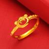 Joyería de Oro Arena Que No Se Desvanece Fácilmente, Anillo Hueco con Cabeza de Tigre de Diseño Nicho para Mujer, Anillos de Pareja al por Mayor, Elemento Tigre