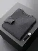 Suéter de cachemira nuevo de otoño e invierno para hombre, suéter de punto informal de cuello redondo para negocios, camisa de fondo, suéter de cachemira pura gruesa para hombre