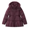 Invierno 2025 Nuevo para Mujer Corta con Capucha de Longitud Media Engrosada Cuello Alto Moderna Blanca de Plumón de Pato Chaqueta de Estudiante