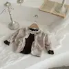 Suéter cárdigan de punto hueco para bebé para primavera y otoño Hombres y Mujeres Chaqueta de manga larga con cuello redondo para bebé niña