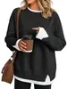Moda Otoño e Invierno 2026 Nueva Moda Femenina Transfronteriza Europea y Americana Sudadera Cómoda Casual Cuello Redondo Holgada Falsa de Dos Piezas Manga Larga