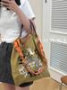Mismo Estilo de Celebridad de Internet Verano Estilo Japonés Cadena de Bolas Bolso de Compras Bordado Moda Femenina Nicho Gran Capacidad Bolso de Hombro