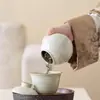 Tarro de Té Esmaltado Gris Hielo Tarro Sellado de Cerámica Estilo Japonés Mini Pequeño Ceniza de Hierba Almacén de Té Tarro de Té Portátil para Viajes Venta al por Mayor