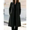 2026 Estación Independiente Deseo Amazon Más Vendido Otoño Invierno Simple Doble Botonadura Manga Larga Color Sólido Abrigo de Lana Ropa de Mujer