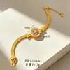 Nuevo conjunto de collar con colgante giratorio y pulsera estilo nacional chino, estilo antiguo, chapado en oro, con diamantes de color rosa pomelo y diseño de rosetón, para mujer