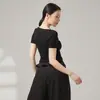 Top de baile, ropa de práctica de danza moderna, top de manga corta sin hombros para danza clásica de adultos, body para examen de arte