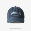 Gorra de béisbol americana retro lavada vieja, de tapa blanda, para mujer, de marca de moda, gorra con visera, gorra con letras bordadas para todo tipo de partidos para hombre