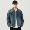 Chaqueta de mezclilla retro vintage americana para hombre, marca de moda, nuevo estilo primavera y otoño 2026, chaqueta de trabajo, simple y versátil