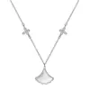 Colar Saia Colmeia de Prata Esterlina S925 Estilo K Simples Acessível Luxo Pingente em Forma de Leque Corrente para Clavícula Presente de Dia dos Namorados