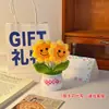 Decoração de Mesa Girassol Enfeites Artesanais Decoração de Escritório Flor Tecida Produto Acabado Presente de Aniversário para Mulheres Novo Estilo