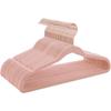 Percha de plástico rosa con flocado al por mayor, percha para ropa de adultos, percha antideslizante para estudiantes y uso doméstico.