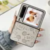 Funda Creativa de Cuero con Anillo de Dibujos Animados Adecuada para Huawei Purax Huawei P50 Pocket Pantalla Plegable