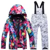 Nuevo traje de esquí para niños, conjunto de dos piezas de esquí cálido y grueso para exteriores para niños y niñas