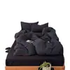 Juego de ropa de cama de cuatro piezas de estilo a rayas sin estampado, de algodón puro para exportación con detalles de cuerda, sábana de lujo ligero, sábana bajera, funda de edredón, juego de tres piezas para dormitorio