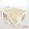 Casa de madeira decorativa para hamster dourado transfronteiriça, gaiola com escada de escalada para animais de estimação, ninho de hamster, casa de esconderijo de brinquedo de madeira maciça, vila para coelho