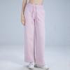 Pantalones Deportivos Largos Casuales de Pierna Ancha Rectos Holgados para Mujer, Cintura Elástica con Cordón, Color Sólido, para Fitness, Correr, Exteriores