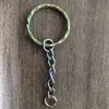 Chaveiro de Metal com Corrente Argola Plana 30mm Argola Aberta com 4 Elos Fecho Lagosta Fecho em 8 Pequeno Presente Acessórios para Chaveiro