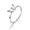 Anillo de Plata 925 Chapada con Lazo para Mujer, Anillo Abierto Minimalista de Moda Popular en Internet, Joyería de Estilo Fresco, Estrella de Ocho Puntas