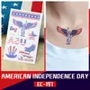 Adesivo de Tatuagem Adesivo para o Dia da Independência dos EUA Transfronteiriço Adesivo Descartável à Prova d'Água Bandeira de Transferência de Água Adesivo para Rosto Tatuagem Temporária Europa e América