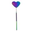 Espejo de pestañas en forma de corazón de acero inoxidable transfronterizo, espejo de corazón multicolor, espejo auxiliar portátil de mano para injerto de pestañas