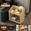 Carro Móvil Estilo Antiguo Mesa Lateral Avanzada para Sofá Estante Retro para Mesita de Noche Gabinete de Almacenamiento para Escritorio de Oficina