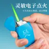 Encendedor de llama verde recta a prueba de viento nuevo luminoso metal inflable rombo a prueba de viento comercio exterior transfronterizo encendedor venta al por mayor