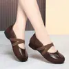 Zapatos de baile, de suela plana, piel suave, zapatos Mary Jane para mujer, ligeros y cómodos para mujeres de mediana edad y mayores, adecuados para primavera y otoño