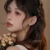 Pendientes de Plata de Ley S925 Ágata Blanca Tulipán para Mujer, de Moda y Versátiles, Lujo Accesible Pendientes de Circonita Joyería Elegante de Nicho