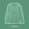 Hiphopplleim Árbol Rojo Pequeño Odm Personalizado Estilo Europeo y Americano Corte Holgado Cuello Redondo Manga Larga Camiseta Lavada Top para Hombre
